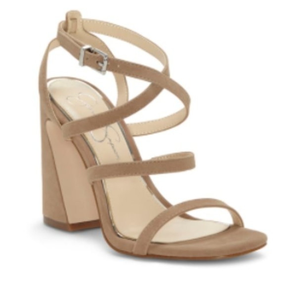 NEW‎ Jessica Simpson Womens Size 10 Raymie Strappy Leather Sandal Heels Shoes